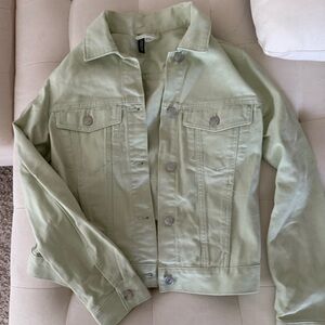 Women's Light Green Denim Jacket